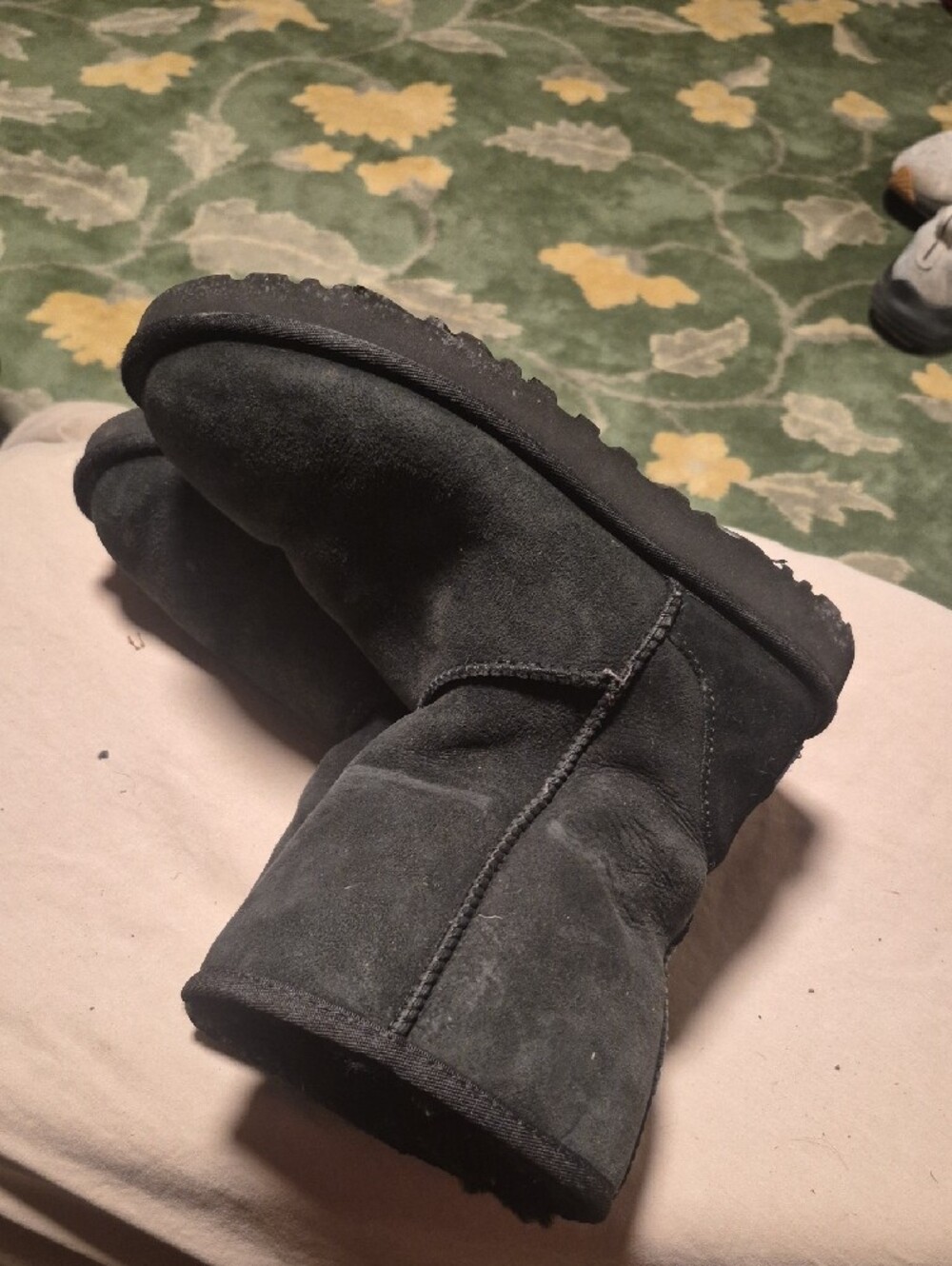 UGG Black Shearling-Lined Classic Short Boots - Picture 2 of 7